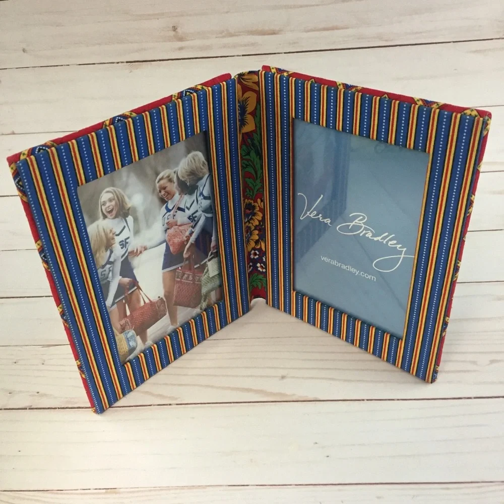 Vera Bradley Villa Red Bifold Picture Frame Two 4